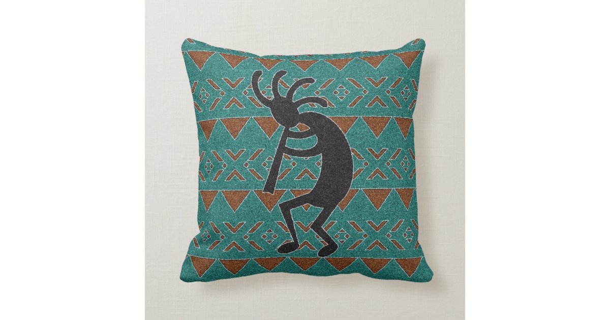 Kokopelli Southwest Turquoise Decorative Throw Pillow Zazzle