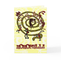Kokopelli & Spiral - Greeting Card #1