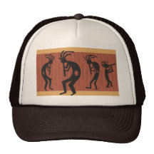 Kokopelli Tribal Design Trucker Hats
