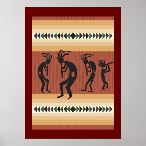 Kokopelli Tribal Poster Print print