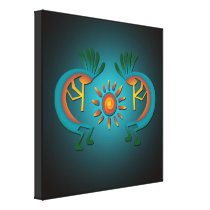 Kokopelli with Sun Canvas Print