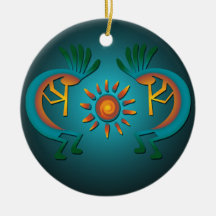 Kokopelli with Sun Christmas Ornament