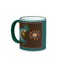 Kokopelli with Sun Southwest Coffee Mugs