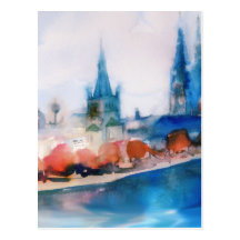 kölner dom cologne cathedral watercolor sketch post cards