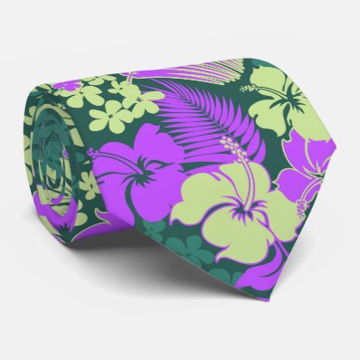 Kona Bay Hawaiian Hibiscus Two-sided&#160;Printed Tie