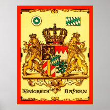 Königreich Bayern ~ Vintage Coat of Arms Posters