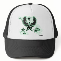 Konkave Green stars & Wings hats by james_a_13 Konkave Green stars & Wings hats