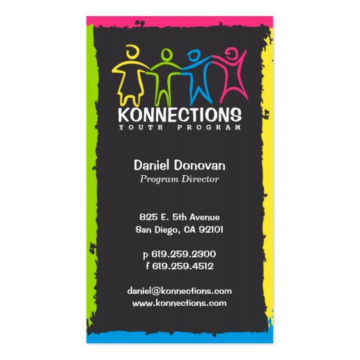 Konnections Youth Program Nonprofit Business Card (front side)
