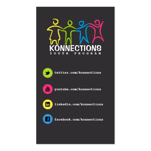 Konnections Youth Program Nonprofit Business Card (back side)