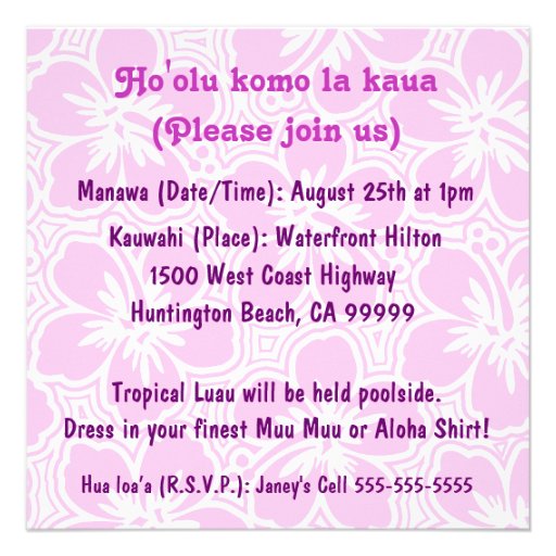 Kono Hibiscus Tropical Invitations