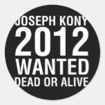 kony2012 wanted dead or alive round sticker