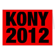 Kony 2012 Black on Red Greeting Cards