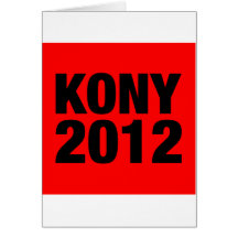 Kony 2012 Black on Red Square Card