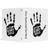 Kony 2012 Handprint Stop Joseph Kony Vinyl Binder