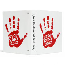 Kony 2012 Handprint Stop Joseph Kony Vinyl Binder