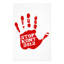 Kony 2012 Handprint Stop Joseph Kony Personalized Stationery