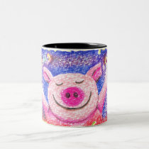 Kook Art Joyful Pig Standard Size Mug