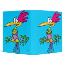 kooky crazy tropical exotic bird cartoon binders
