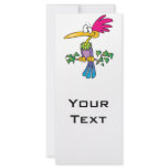 kooky crazy tropical exotic bird cartoon rack cards