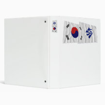 Korea and Pusan Waving Flags (variant) 3 Ring Binders