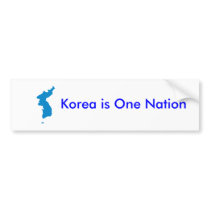 Korea is One Nation Bumper Stickers
