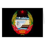 korea north emblem greeting cards