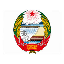 korea north emblem post card