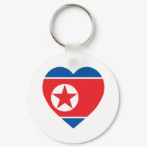 Korea (North) Flag Heart keychains