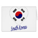 Korea (South) Flag Heart cards by Vexillophile Korea (South) Flag Heart cards