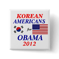 Korean americans for Obama Pin