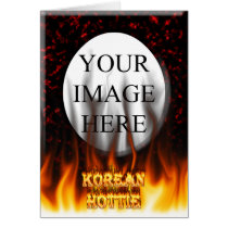 Korean Hottie fire and flames Red marble. cards