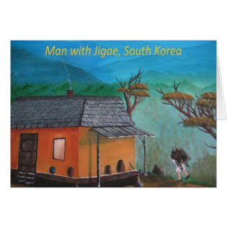Korean Man Carrying Wood (Jigae) Greeting Card