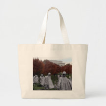 Korean Memorial and Lincoln Memorial Fall Tote Bags