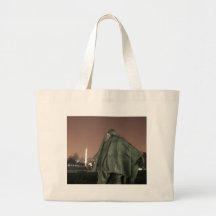 Korean Memorial and Washington Monument at night Bags