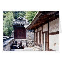 Korean traditional house greeting card