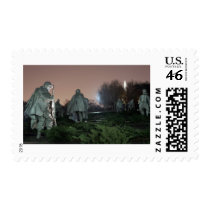 Korean War Memorial Washington Monument night Postage Stamp