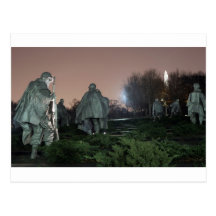 Korean War Memorial Washington Monument night Postcards