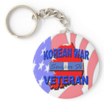 Korean War Veteran Service Ribbon, Semper Fi Keychain