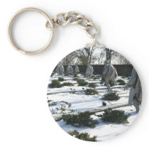 Korean War Veterans Memorial snow Key Chains