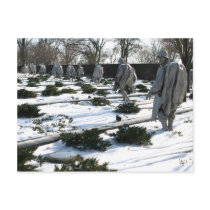 Korean War Veterans Memorial snow postcards