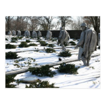 Korean War Veterans Memorial snow Postcard