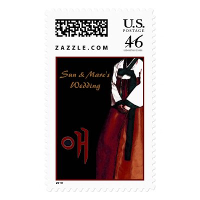 Korean Wedding Postage  - Personalize by worldofweddingstamps