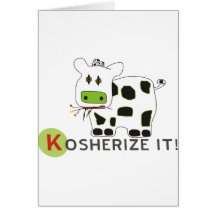 Kosherize it Cow Greeting Cards