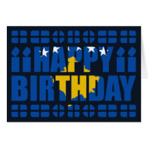 Kosovo Flag Birthday Card