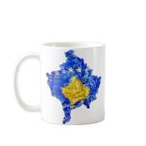 Kosovo Flag-color Map Customizable Mug
