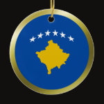 Kosovo Fisheye Flag Ornament