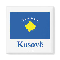 Kosovo Flag with Name in Albanian Refrigerator Magnets