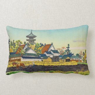 Kotozuka Eiichi, Yakushi Temple and the Vicinity Throw Pillow