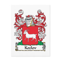 Kozlov Family Crest postcards by coatsofarms Kozlov Family Crest postcards