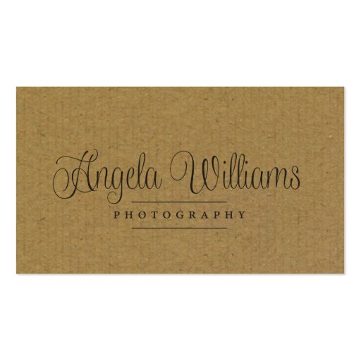 Kraft Calling Card **read "about the design" Business Card Template (front side)